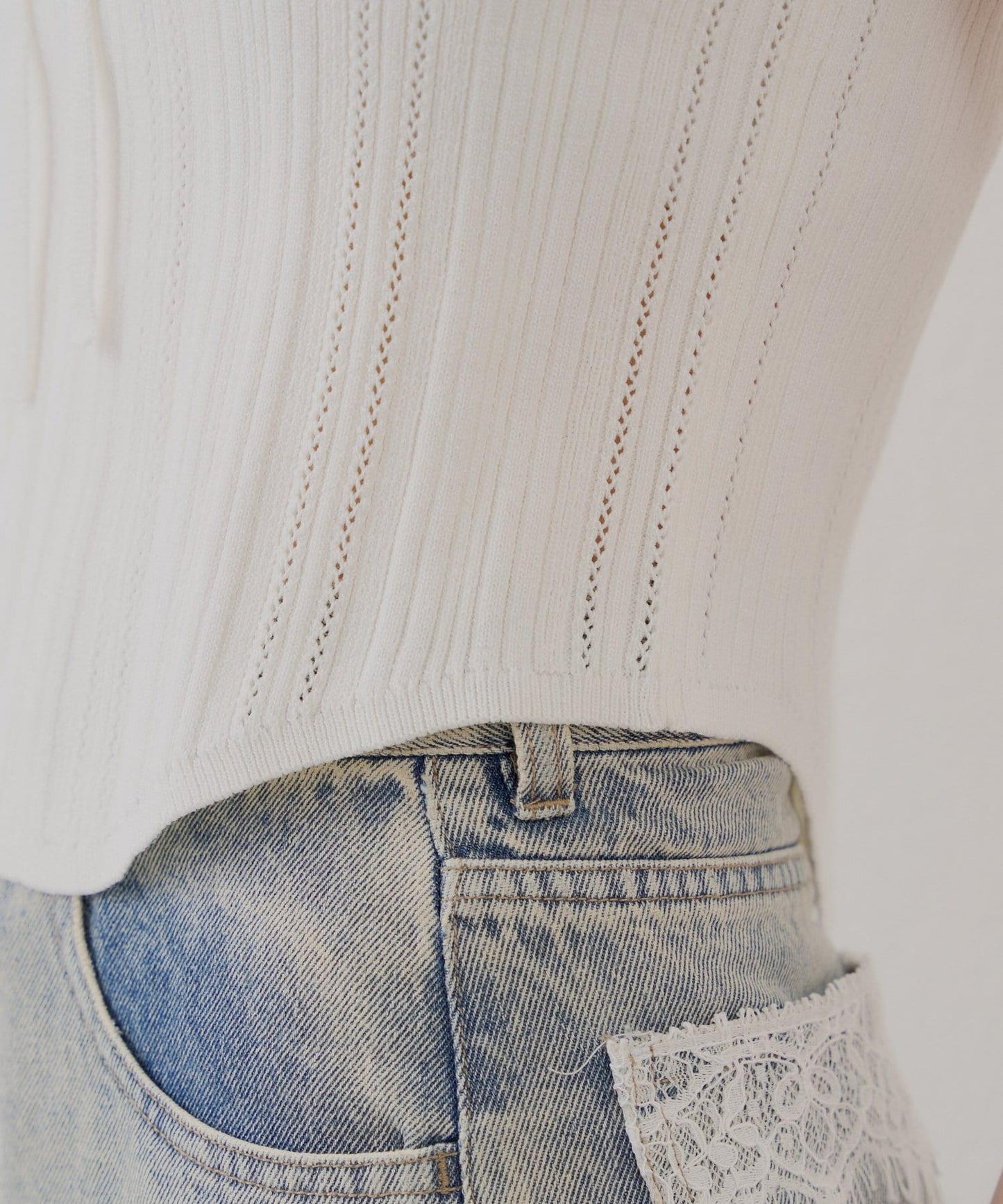 【Chico】鉤花設計開衫編織針織衫