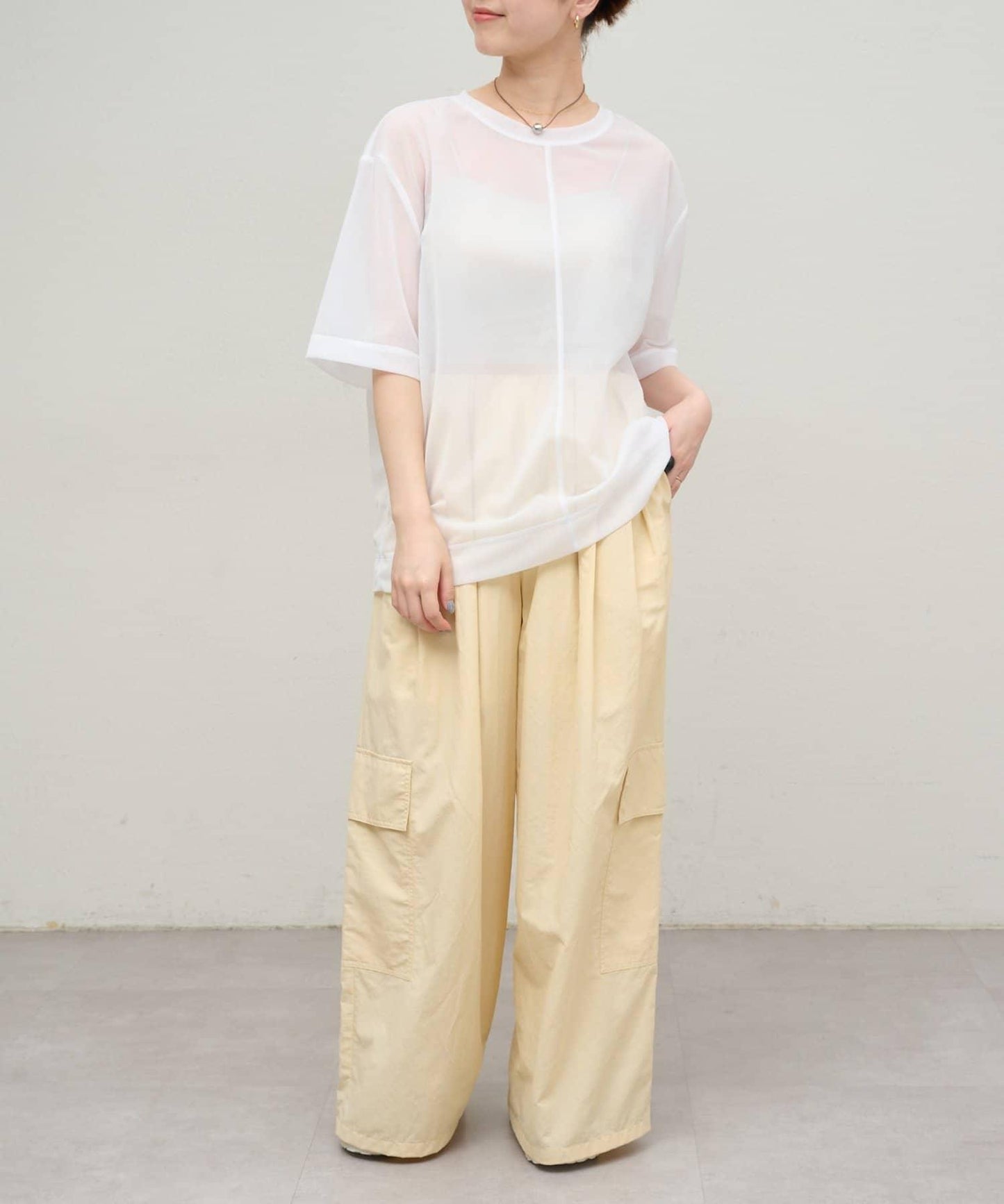 Omekashi 透膚剪裁套頭上衣