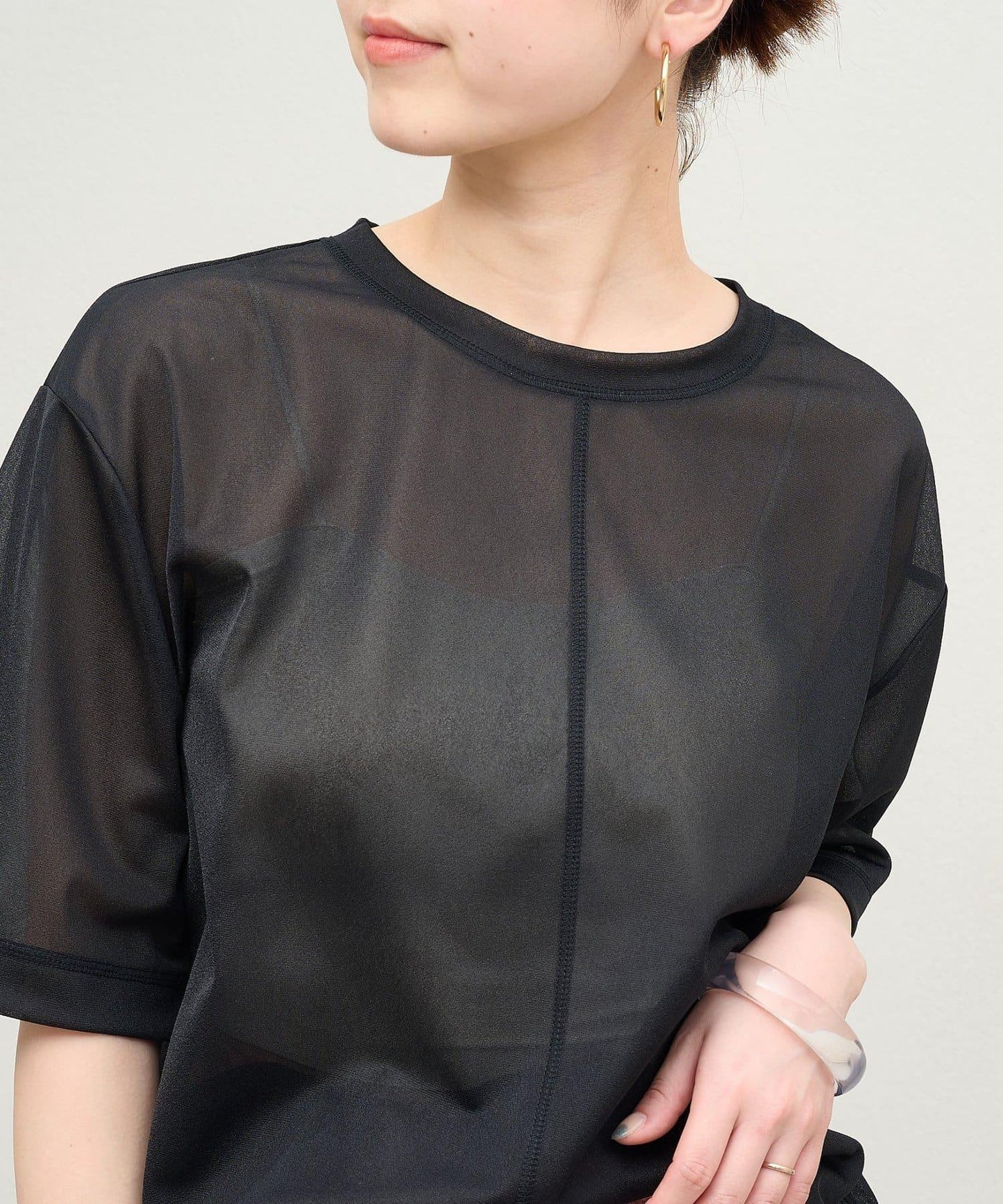 Omekashi 透膚剪裁套頭上衣