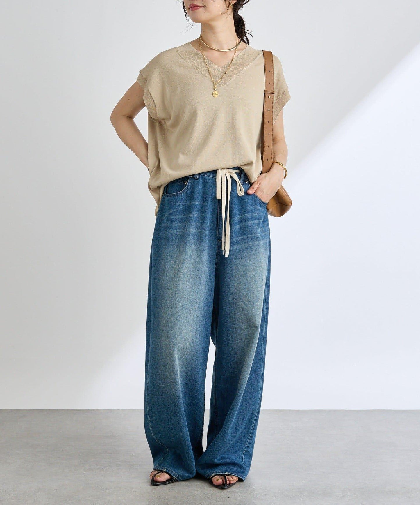 【套裝可搭配】人造絲混紡長款後開衫針織衫/7月中旬發貨預定