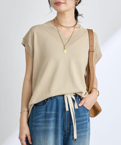 【套裝可搭配】人造絲混紡長款後開衫針織衫/7月中旬發貨預定