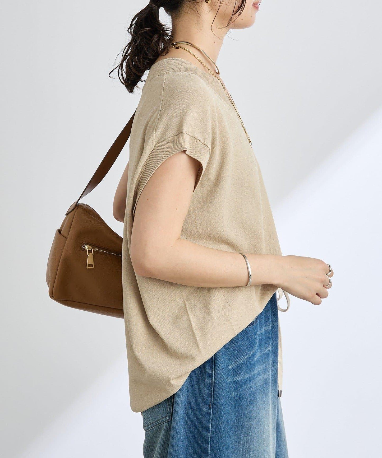 【套裝可搭配】人造絲混紡長款後開衫針織衫/7月中旬發貨預定