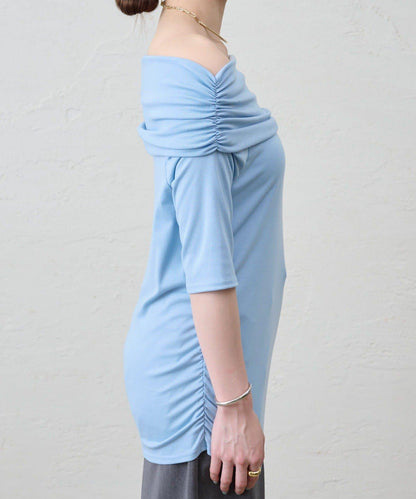 SHENERY 露肩不對稱設計 套頭上衣