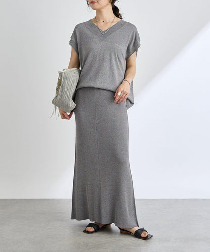 【套裝可搭配】人造絲混紡長款後開衫針織衫/7月中旬發貨預定