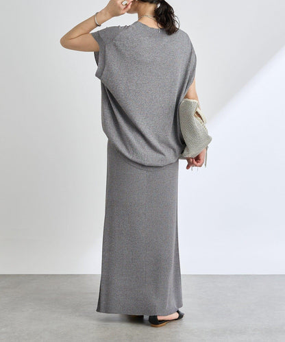 【套裝可搭配】人造絲混紡長款後開衫針織衫/7月中旬發貨預定