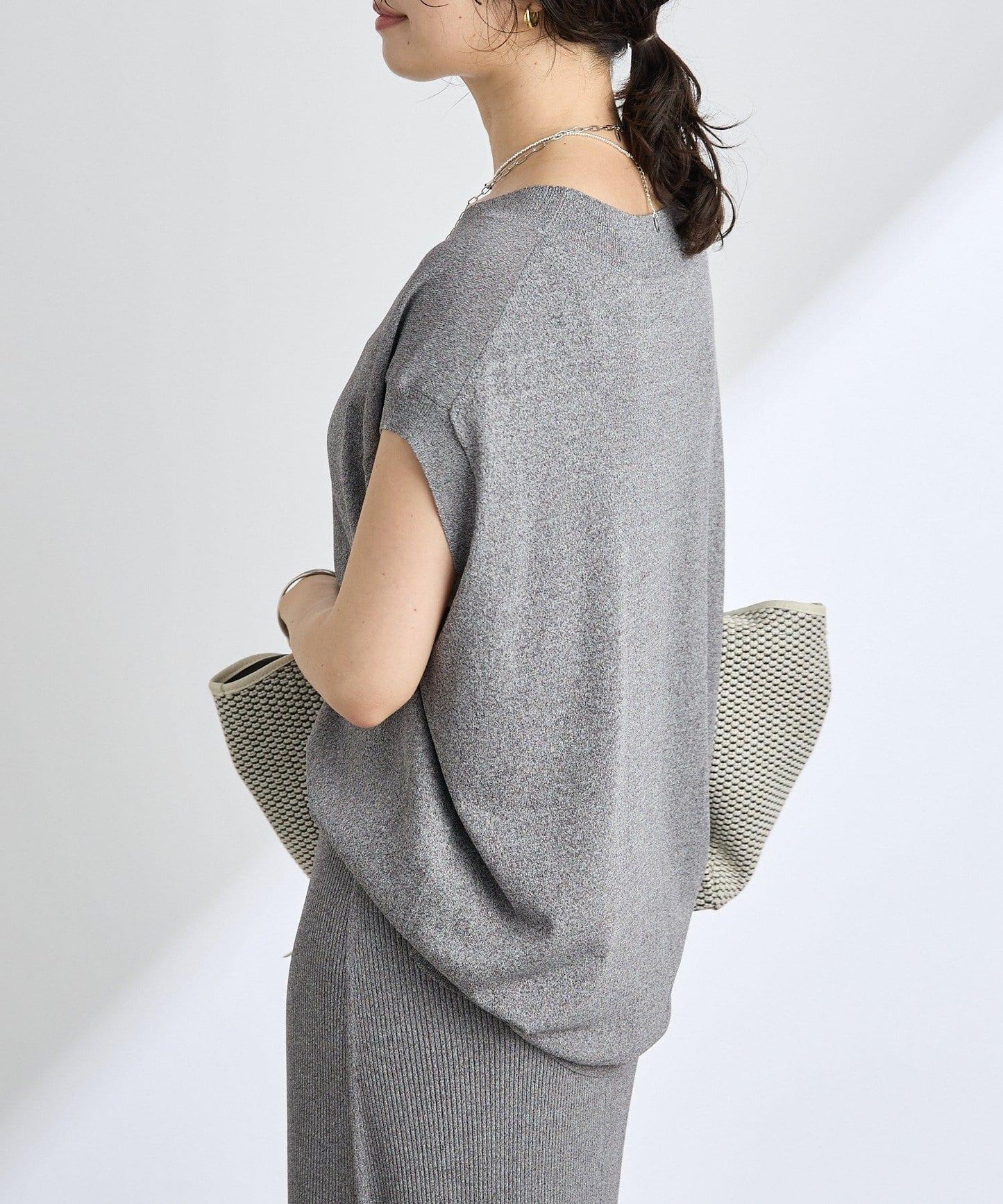 【套裝可搭配】人造絲混紡長款後開衫針織衫/7月中旬發貨預定