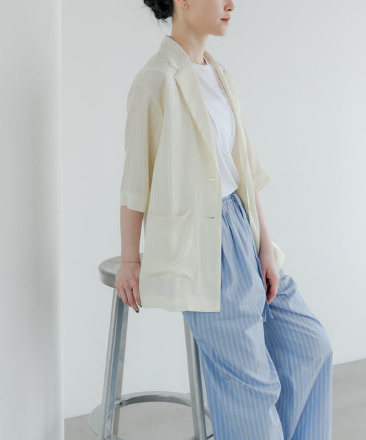 「接觸冷感」Naia醋酸纖維半袖夾克
