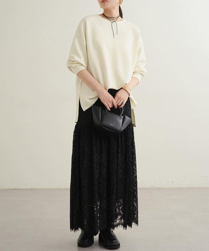 【Loungedress】復古風蕾絲半身裙