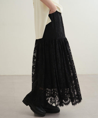 【Loungedress】復古風蕾絲半身裙