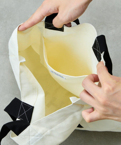 棉帆布標誌手提包