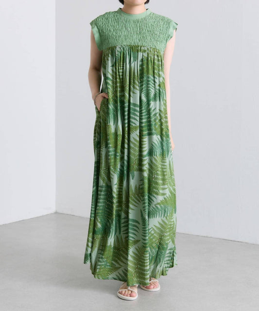 ear PAPILLONNER 蕨葉圖案連衣裙