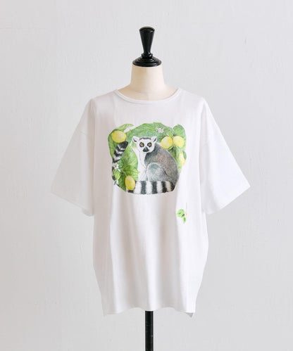 ear PAPILLONNER 環尾狐猴刺繡T恤