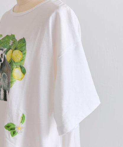 ear PAPILLONNER 環尾狐猴刺繡T恤