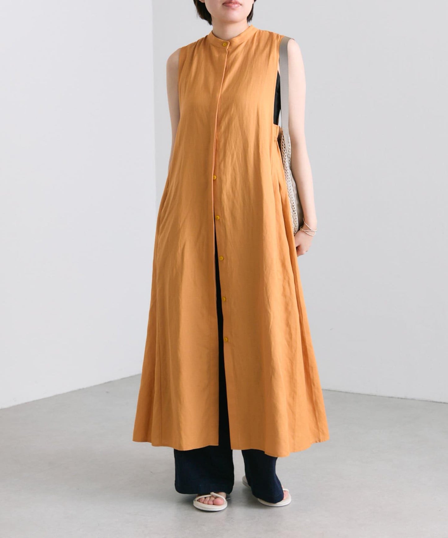 ear PAPILLONNER 側鬆緊無袖連衣裙