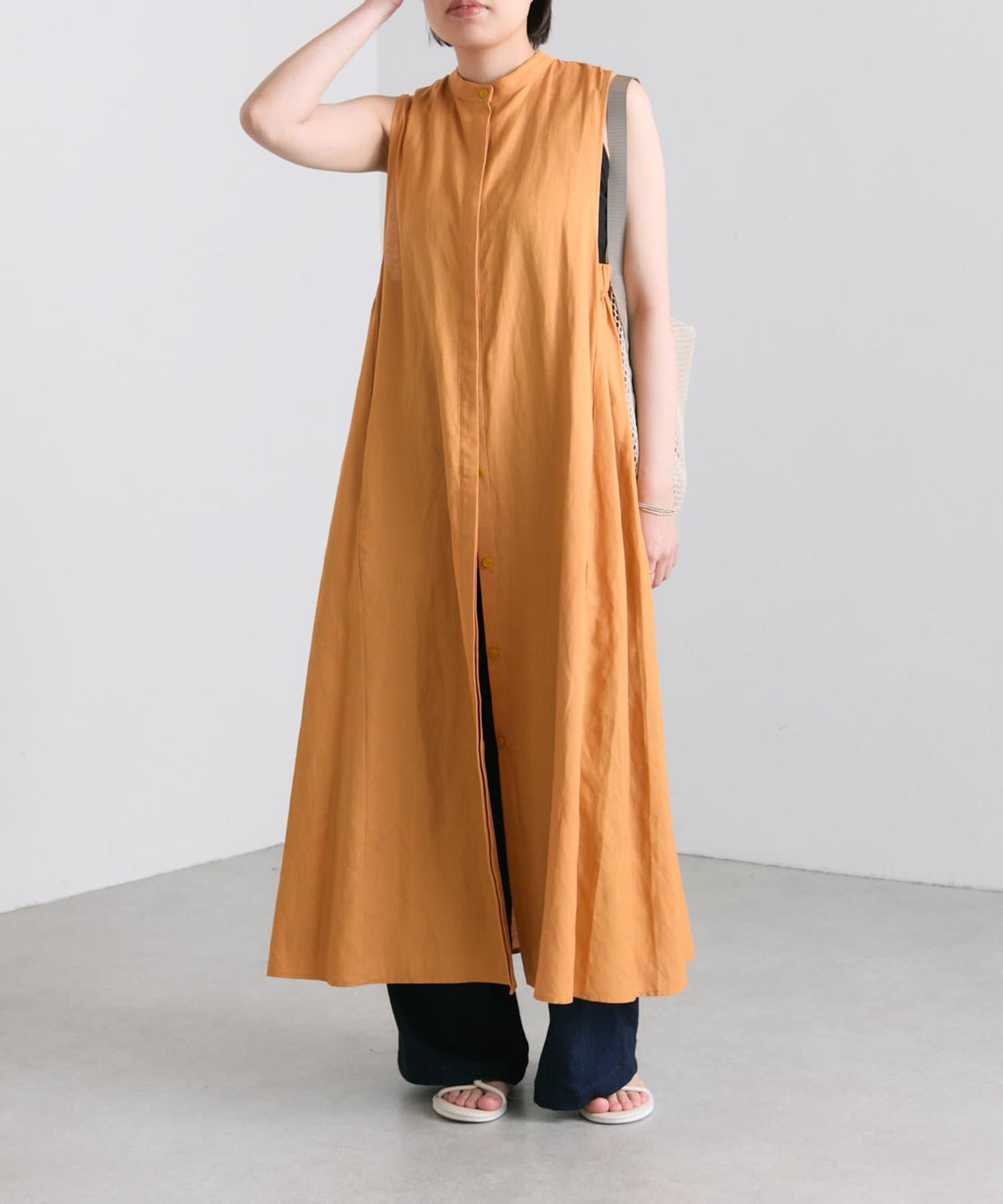 ear PAPILLONNER 側鬆緊無袖連衣裙