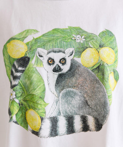 ear PAPILLONNER 環尾狐猴刺繡T恤