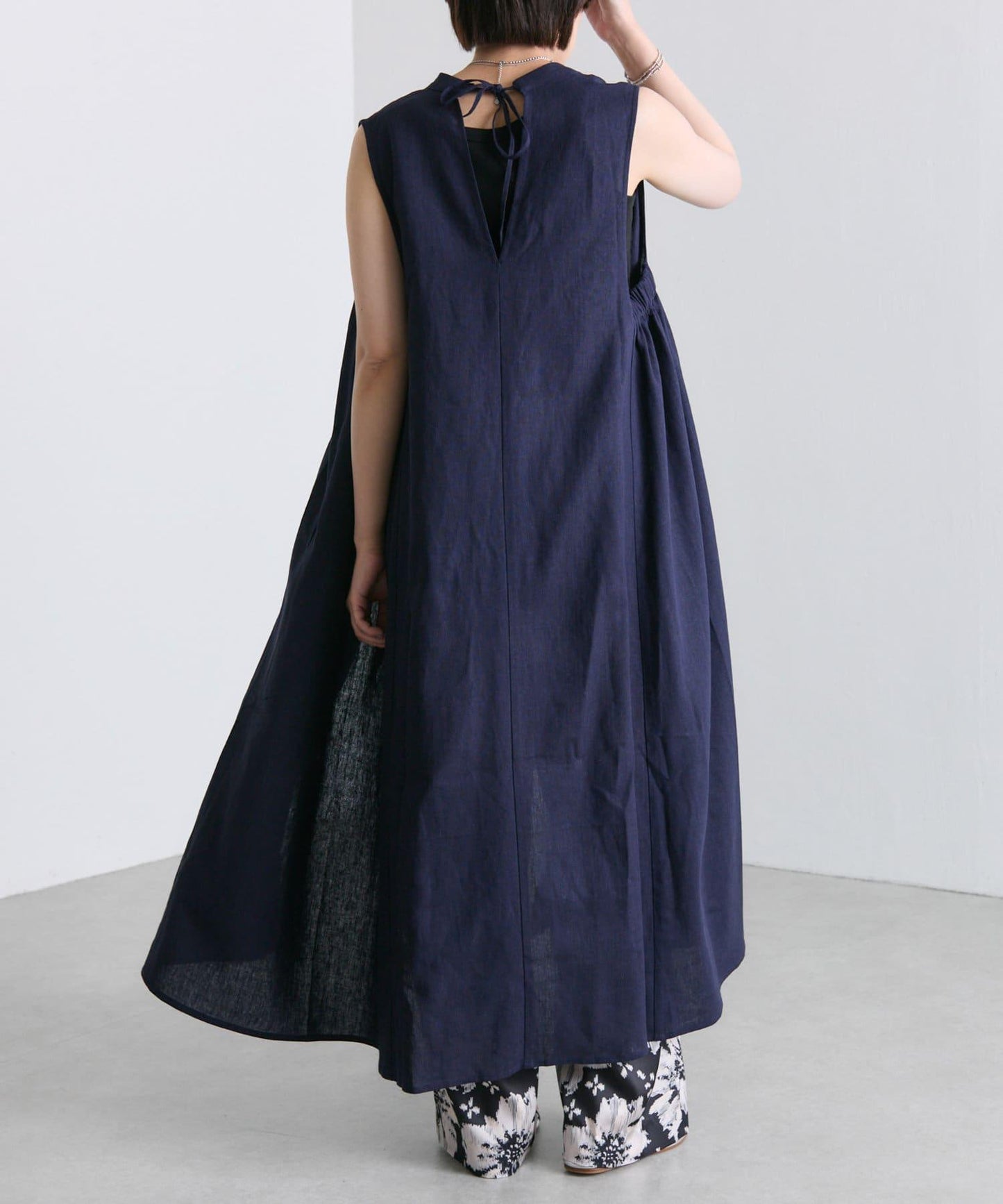 ear PAPILLONNER 側鬆緊無袖連衣裙