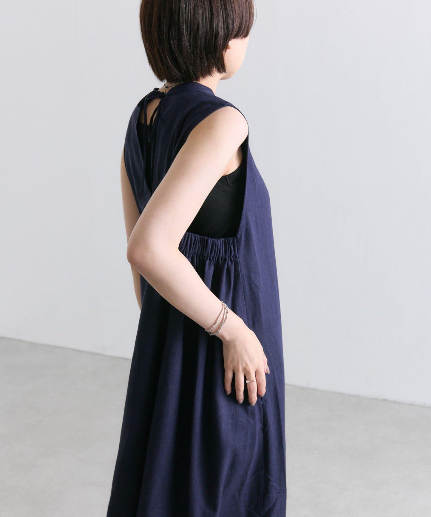 ear PAPILLONNER 側鬆緊無袖連衣裙