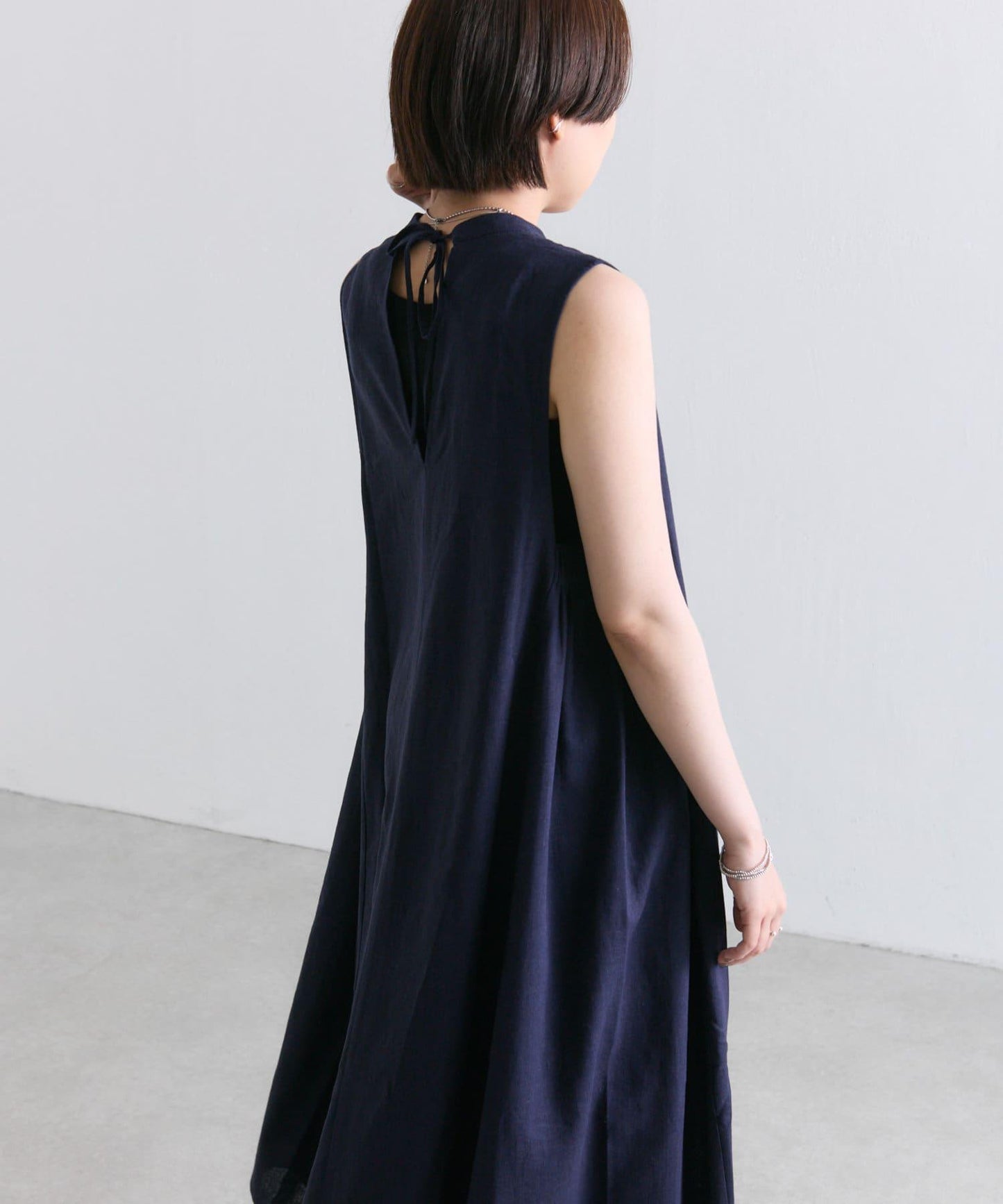 ear PAPILLONNER 側鬆緊無袖連衣裙