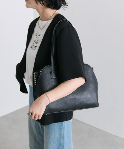 鉚釘分隔手提包《社交網絡上諮詢眾多！/真皮/A4尺寸適用》