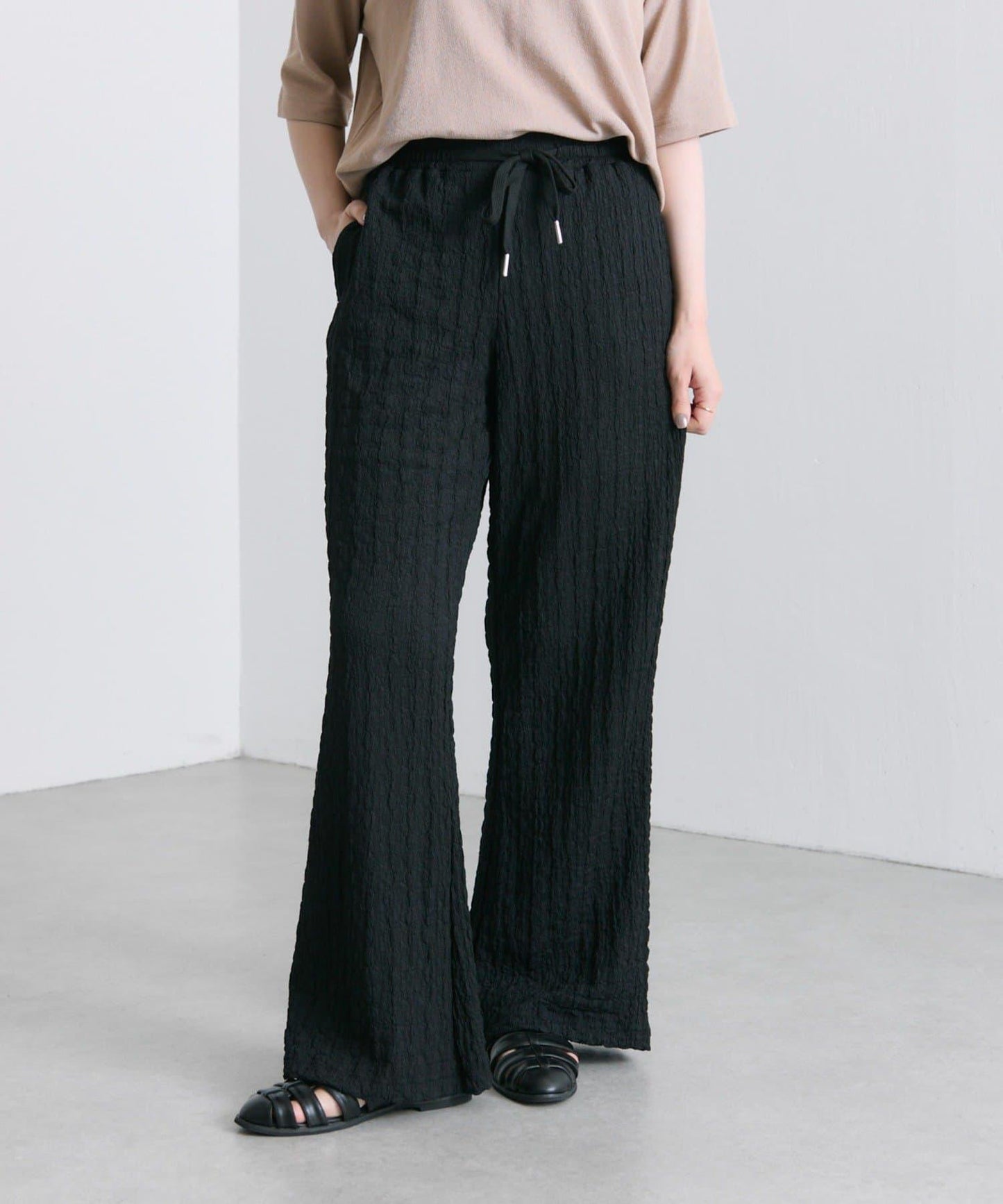 ear PAPILLONNER 波紋質感 喇叭版型 褲子