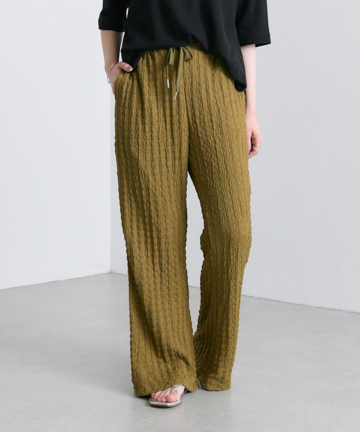 ear PAPILLONNER 波紋質感 喇叭版型 褲子