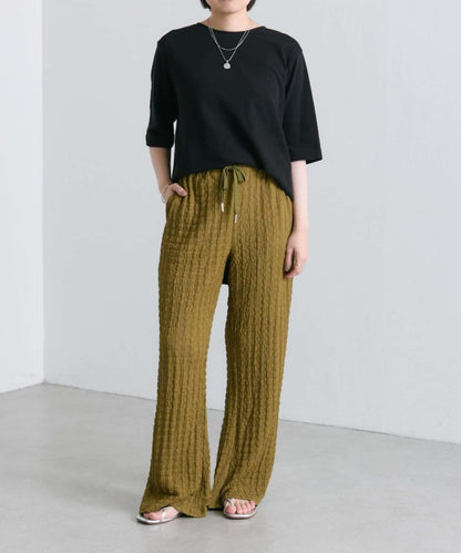 ear PAPILLONNER 波紋質感 喇叭版型 褲子