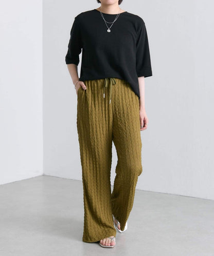 ear PAPILLONNER 波紋質感 喇叭版型 褲子