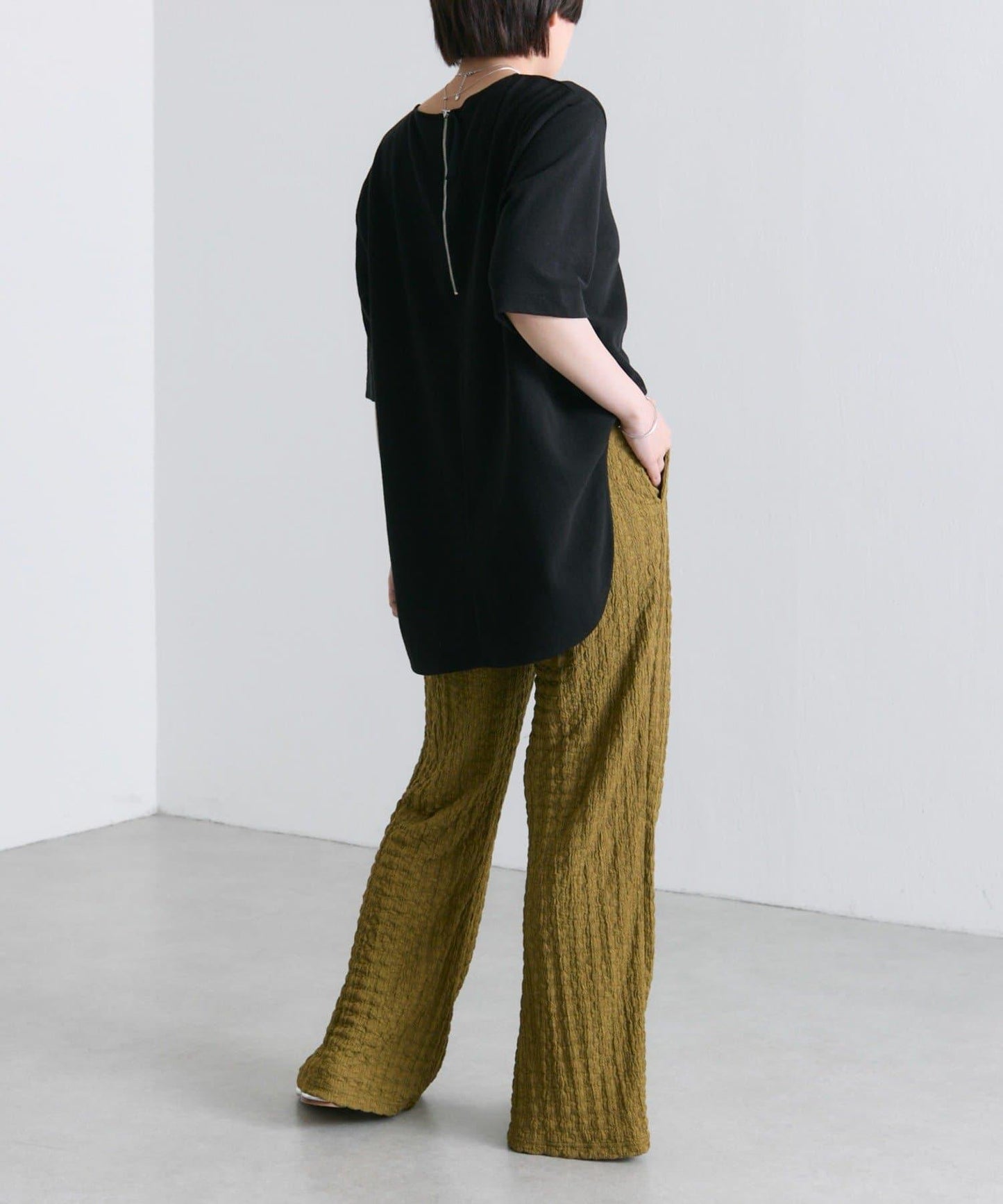 ear PAPILLONNER 波紋質感 喇叭版型 褲子