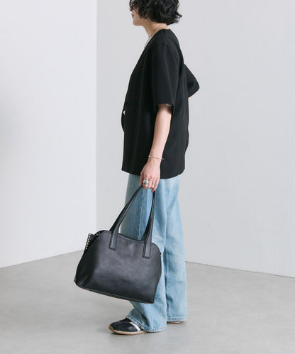 鉚釘分隔手提包《社交網絡上諮詢眾多！/真皮/A4尺寸適用》