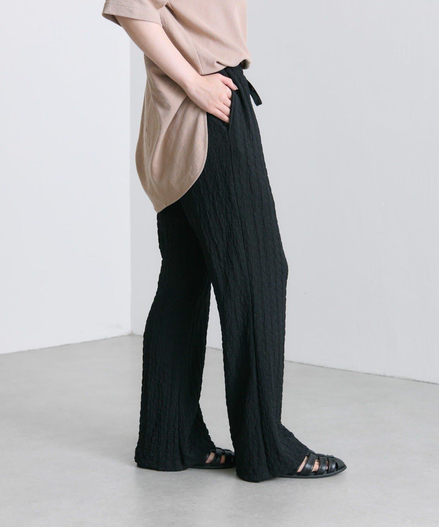 ear PAPILLONNER 波紋質感 喇叭版型 褲子