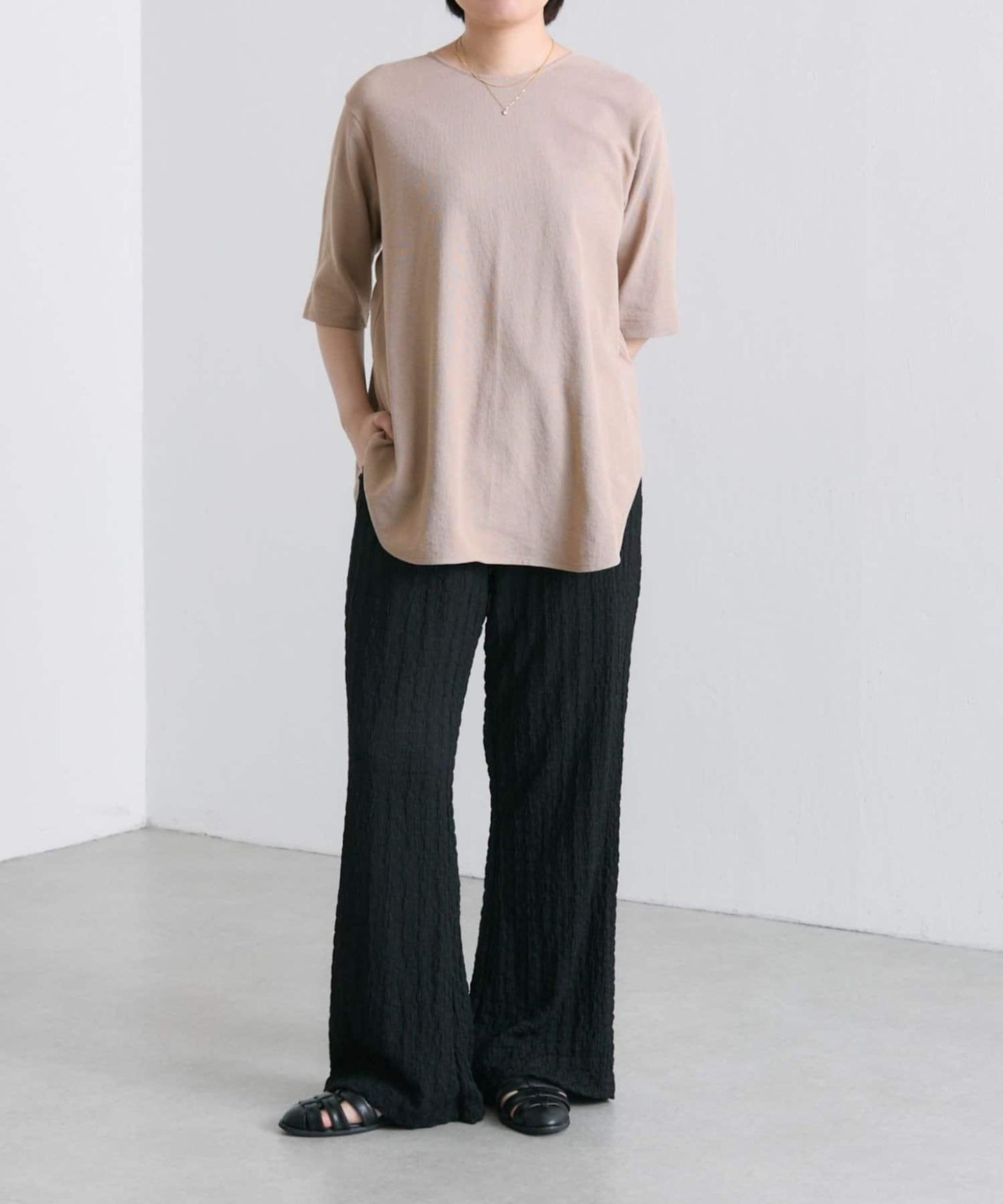 ear PAPILLONNER 波紋質感 喇叭版型 褲子