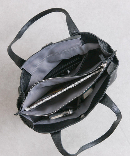 鉚釘分隔手提包《社交網絡上諮詢眾多！/真皮/A4尺寸適用》