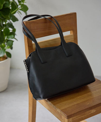 鉚釘分隔手提包《社交網絡上諮詢眾多！/真皮/A4尺寸適用》