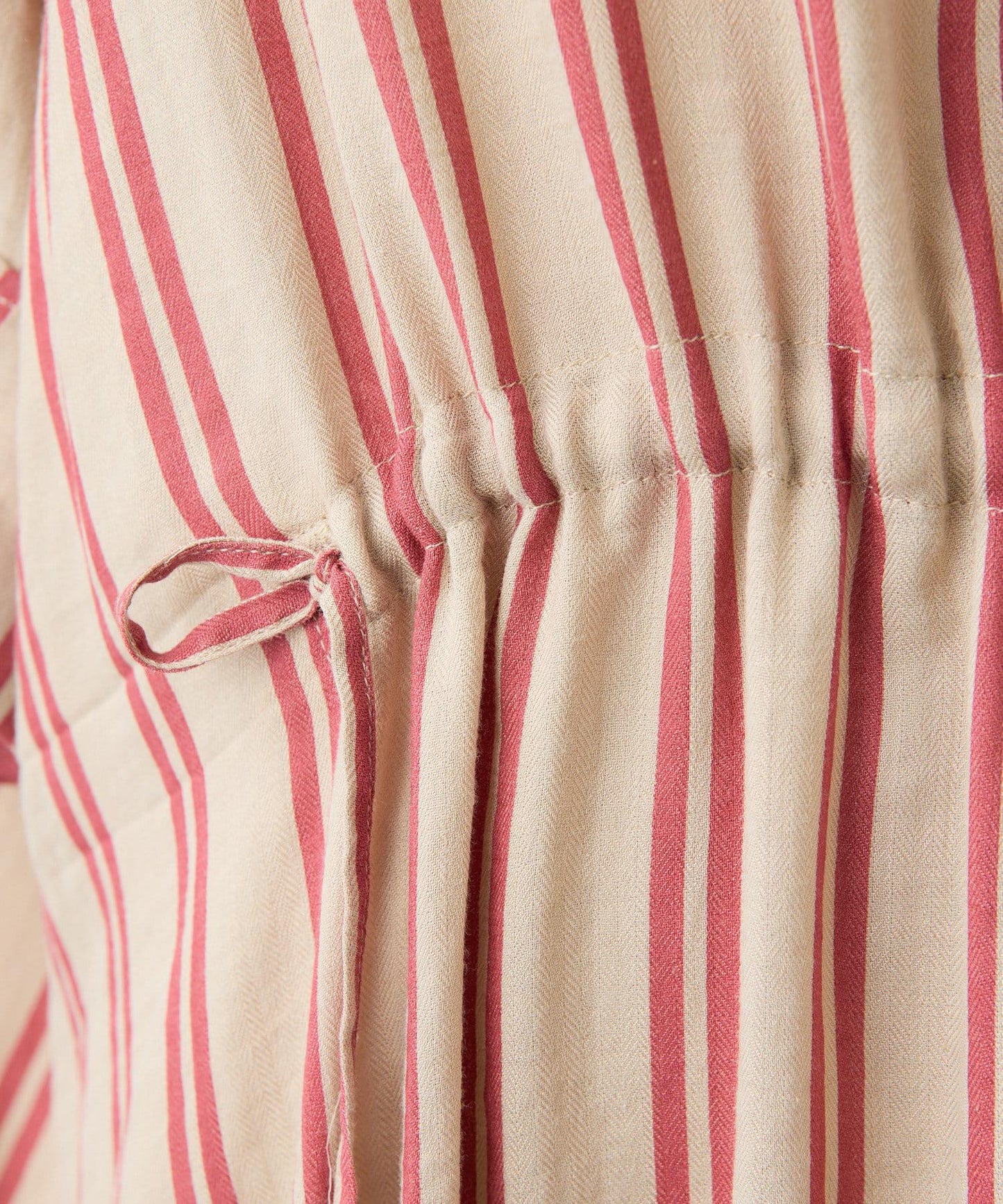 ear PAPILLONNER 前抽繩條紋連衣裙