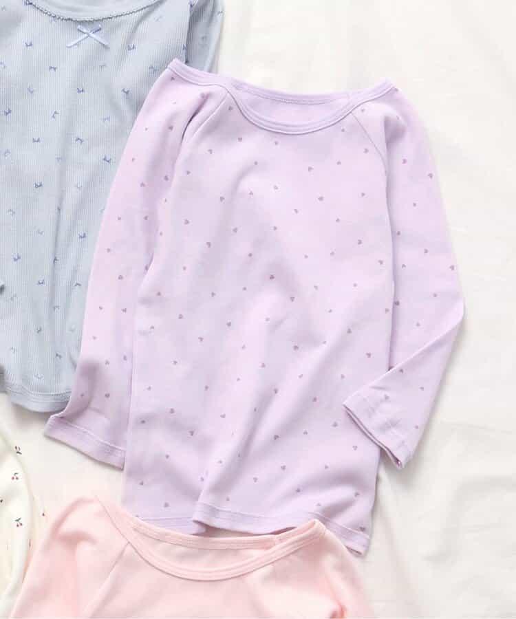 女童平滑深V領長袖內衣