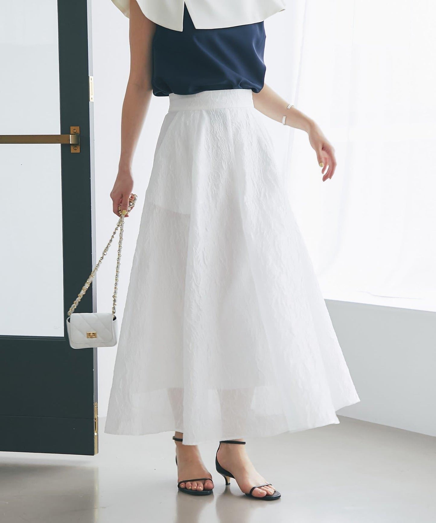 透紗提花半身裙