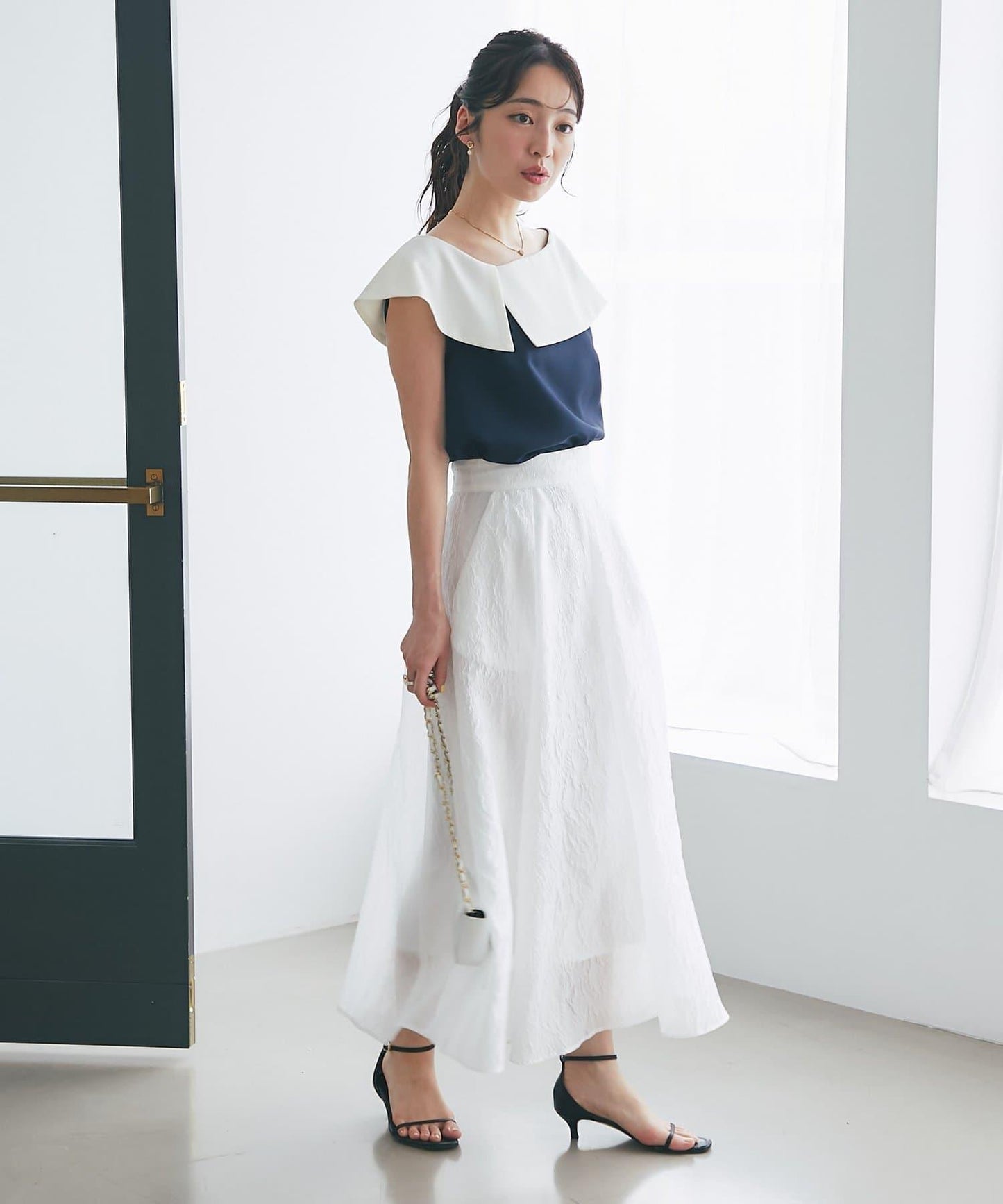 透紗提花半身裙