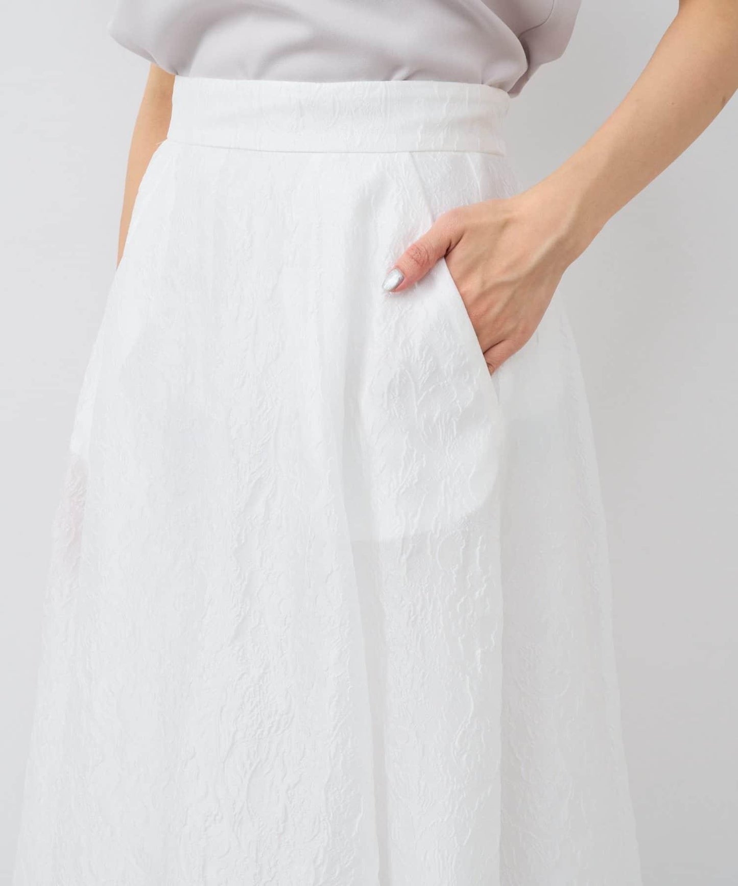 透紗提花半身裙