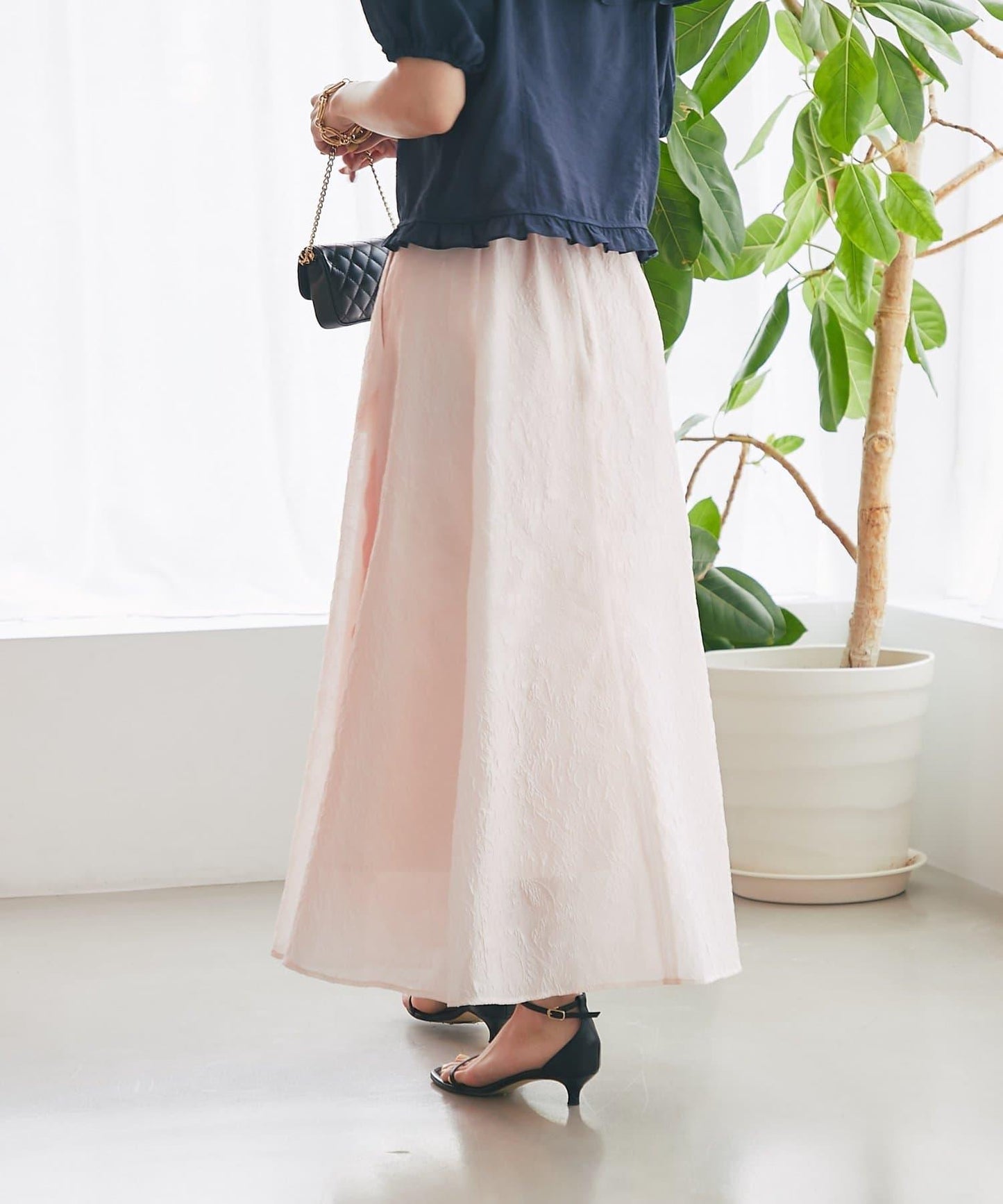 透紗提花半身裙