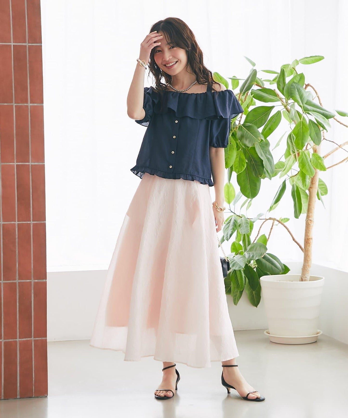 透紗提花半身裙