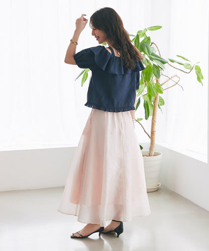 透紗提花半身裙