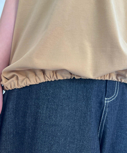 肩部褶皺氣球袖T恤