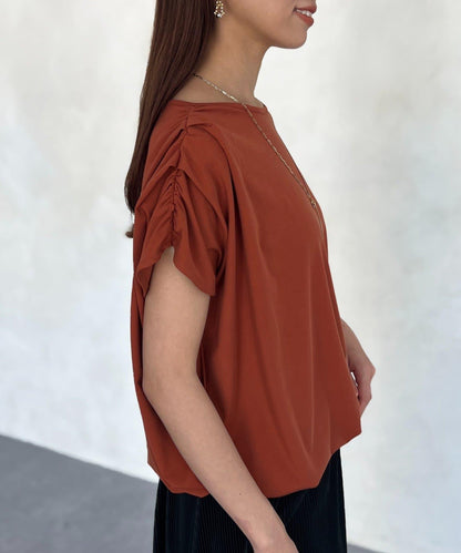 肩部褶皺氣球袖T恤