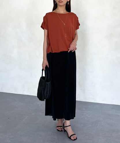 肩部褶皺氣球袖T恤