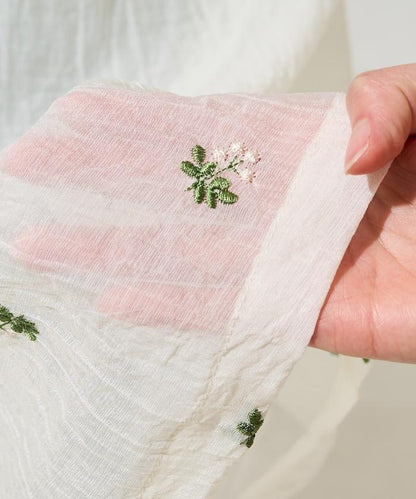 透視 小花紋 刺繡 吊帶連衣裙