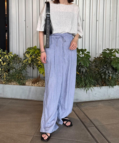 透薄拼接一點刺繡oversize短袖T恤