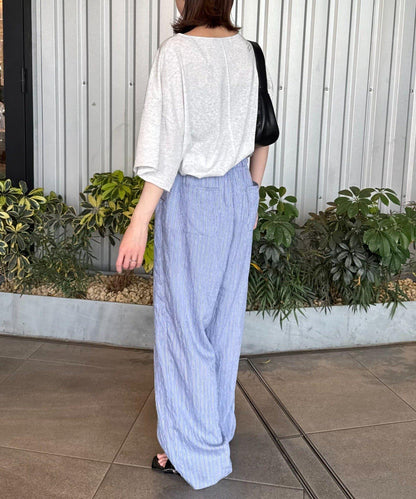 透薄拼接一點刺繡oversize短袖T恤