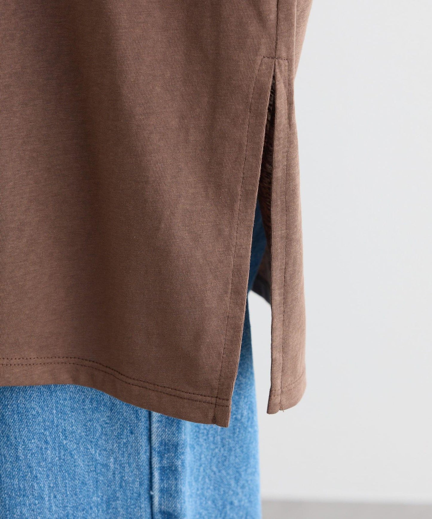 透薄拼接一點刺繡oversize短袖T恤