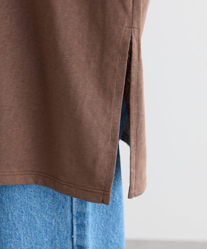 透薄拼接一點刺繡oversize短袖T恤